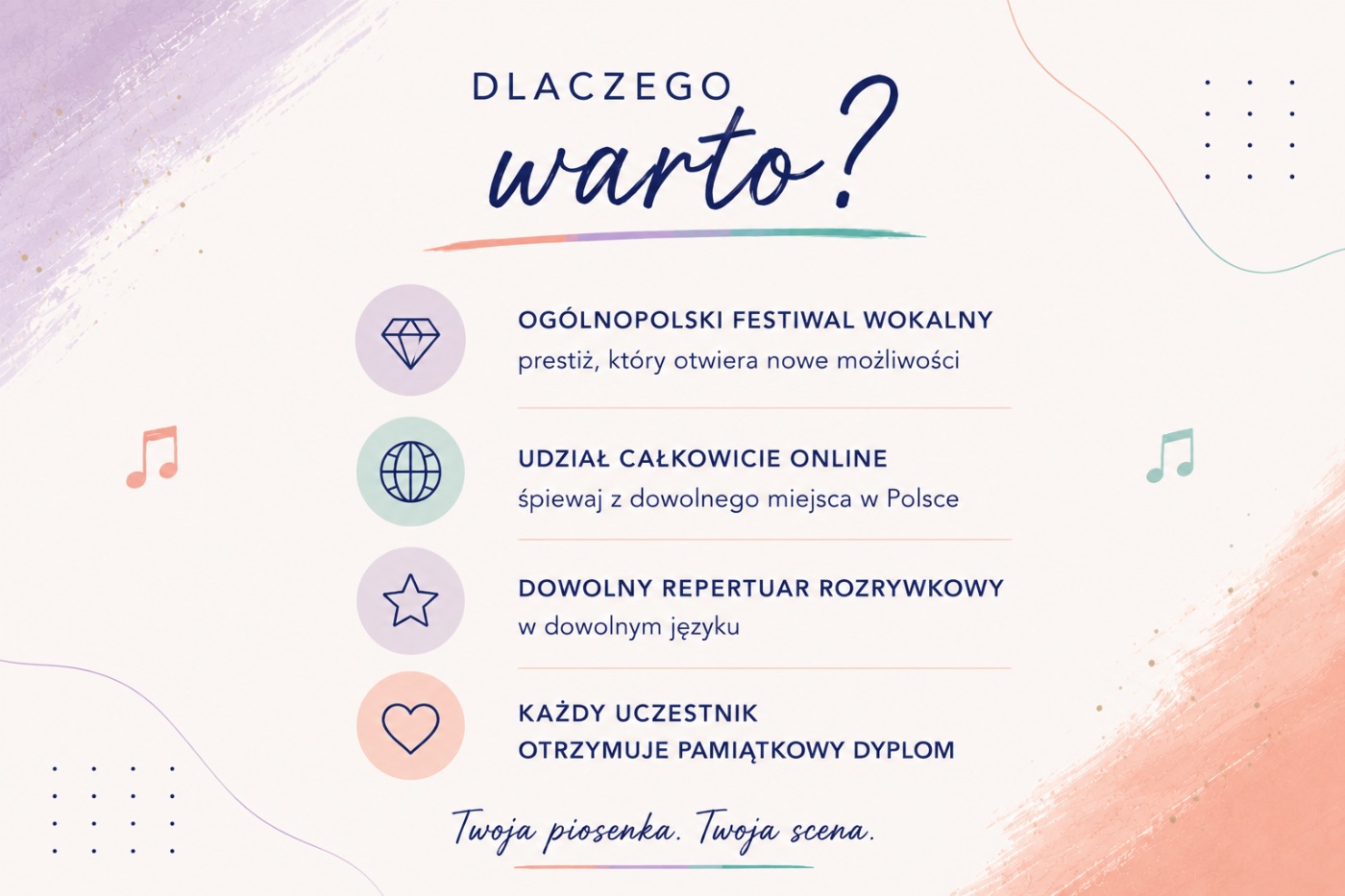 „Talenty Wokalne” — VI Ogólnopolski Festiwal Piosenki Online — plansza 3 z 6