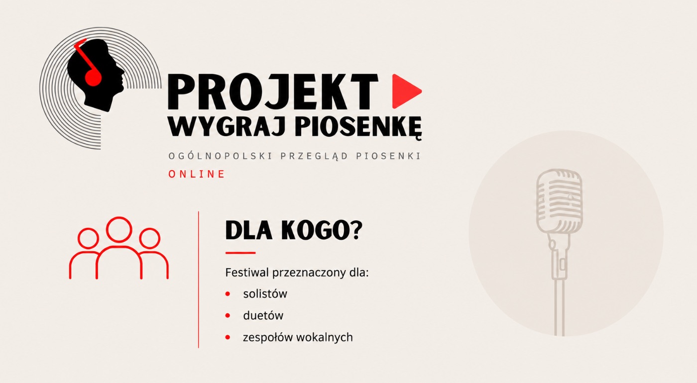 Projekt „Wygraj Piosenkę” — Ogólnopolski Przegląd Piosenki Online — plansza 2 z 6