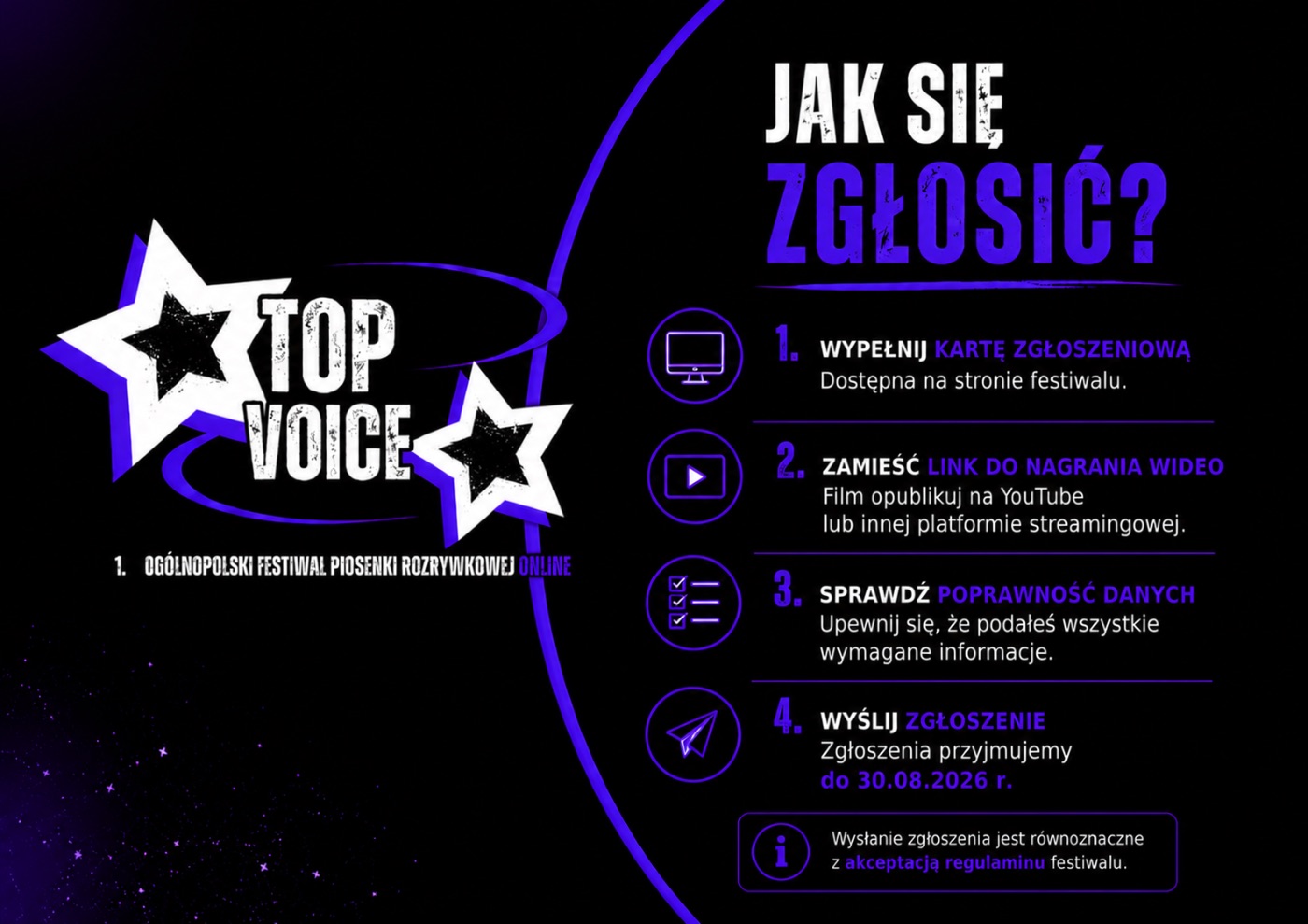 „TOP VOICE” — I Ogólnopolski Festiwal Piosenki Rozrywkowej — plansza 2 z 6