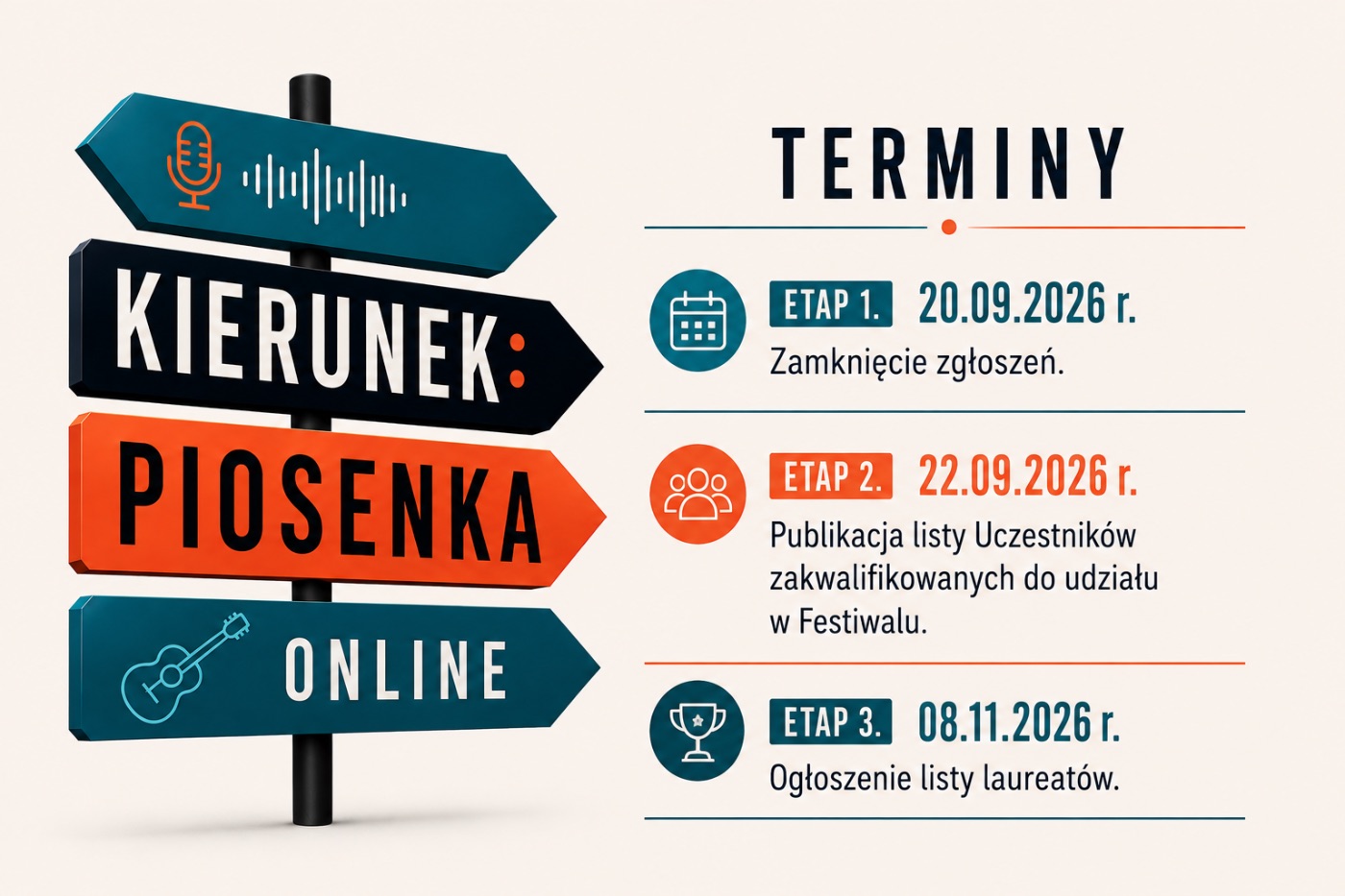 „KIERUNEK: Piosenka” — Ogólnopolski Festiwal Wokalno-Instrumentalny Online — plansza 5 z 5